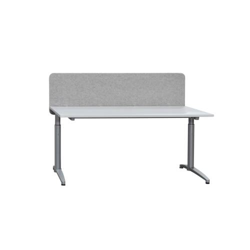 Trennwand /Paneel / Stoff grau / 160 cm / inkl. 4 Tischklemmen silber
