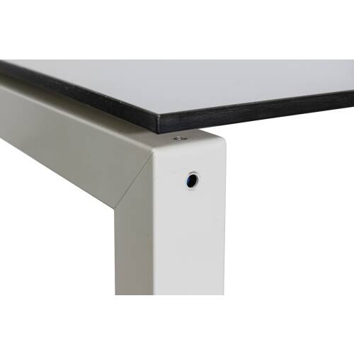Schreibtisch / Samas / weiß, Umleimer schwarz / 160 x 80 cm / Schiebeplatte