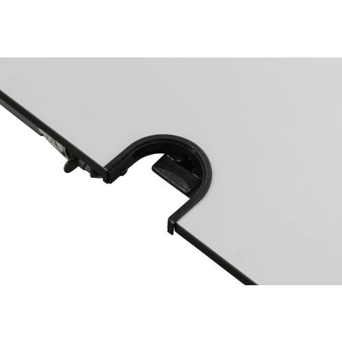 Schreibtisch / Samas / weiß, Umleimer schwarz / 160 x 80 cm / Schiebeplatte