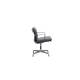 Konferenzstuhl / vitra "Aluminium Chair EA 208" / Soft Pad / Leder asphalt
