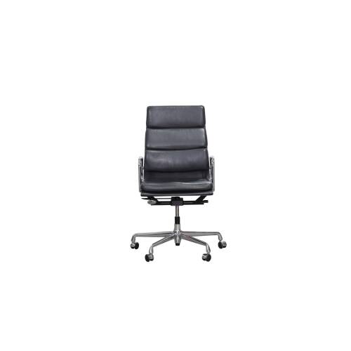 Bürodrehstuhl / vitra "Aluminium Chair EA 219" / Soft Pad / Leder asphalt