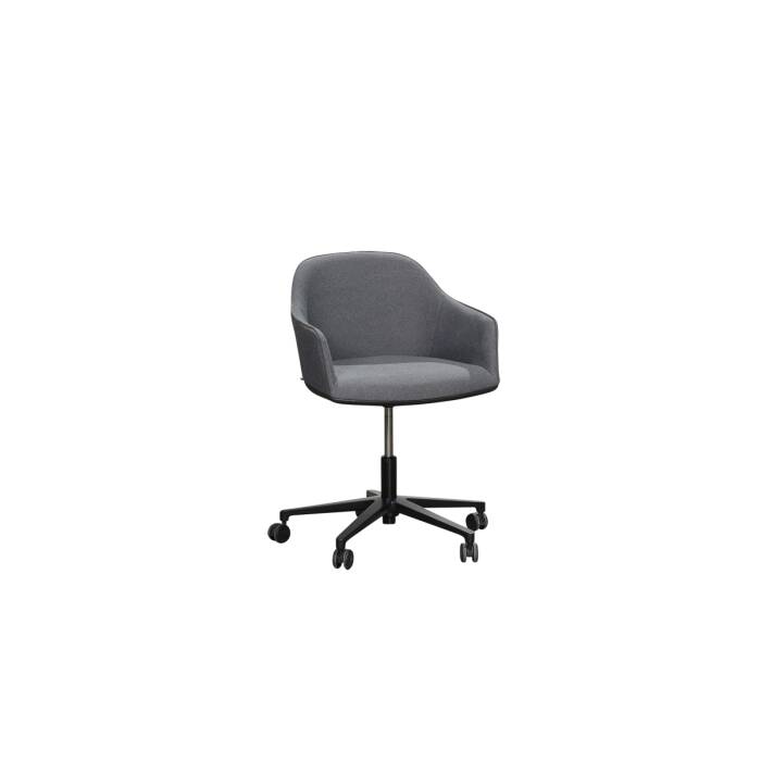 Bürodrehstuhl / Konferenzstuhl / vitra Softshell Chair / dunkelgrau / auf Rollen