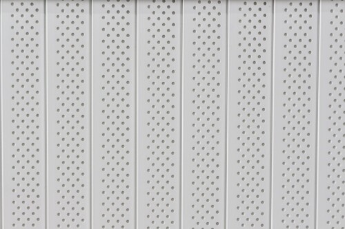 Doppel-Sideboard inkl. Aufsatz / Ophelis Pfalzmöbel / weiß / 3 Ordnerhöhen / Querrolllade mit Akustiklochung / Sockel silber