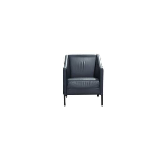 2-tlg. Loungeset / Sessel / Zweisitzer / Leder dunkelblau