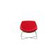 Loungesessel / La Palma "OC Chair" / Sitzschale eiche gebleicht  / Polster Stoff rot