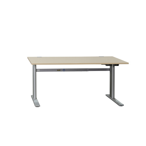Steh-Sitz-Schreibtisch / Actiforce "er-T-go Professional 1" / ahorn / 160 x 80 cm / Kabelauslässe
