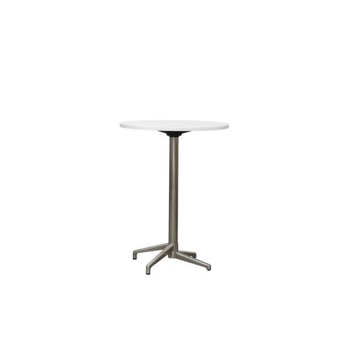 Stehtisch / Hochtisch / Bistrotisch / 80 cm Durchmesser / weiß / seitlich klappbare Tischplatte