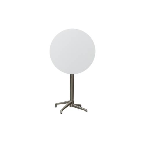 Stehtisch / Hochtisch / Bistrotisch / 80 cm Durchmesser / weiß / seitlich klappbare Tischplatte