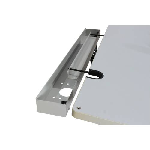 Steh-/Sitz-Schreibtisch / grau / Memory Display / Schiebeplatte / Plattenüberstand / 160 x 80 cm - verschiedene Ausführungen
