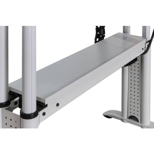 Steh-/Sitz-Schreibtisch / grau / Memory Display / Schiebeplatte / Plattenüberstand / 160 x 80 cm - verschiedene Ausführungen