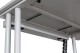 Steh-/Sitz-Schreibtisch / grau / Memory Display / Schiebeplatte / Plattenüberstand links / 160 x 80 cm