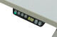 2-tlg. Arbeitsplatz / Steh-/Sitz-Schreibtisch / grau / Memory Display / Plattenüberstand links / Rollcontainer