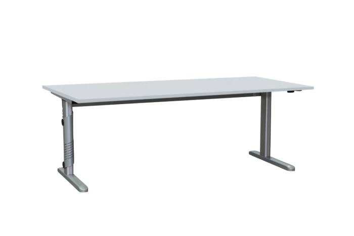 Steh-Sitz-Schreibtisch / Ceka / grau / 200 x 100 cm