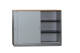 Aufsatz-Sideboard / Assmann / silbergrau, Abdeckplatte buche / 160 cm