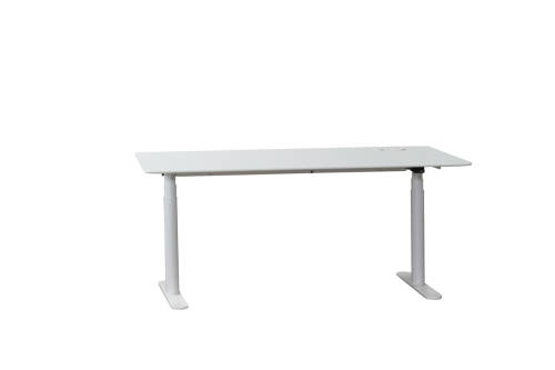 Steh-Sitz-Schreibtisch / Montana "Hilow" / 160 x 80 cm / weiß